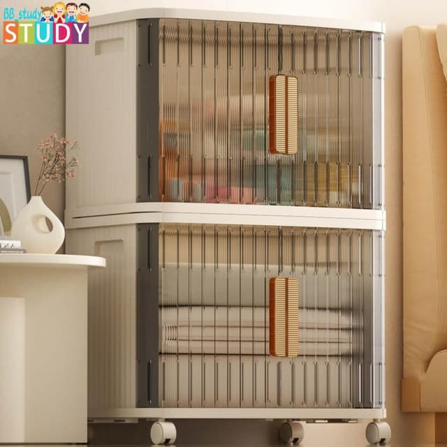 熱銷  捲簾收納櫃 可折疊衣服收納箱 家用玩具嬰兒童收納櫃 陽台飄窗整理櫃 整理箱 置物櫃 折疊櫃 折疊層櫃 摺疊收納