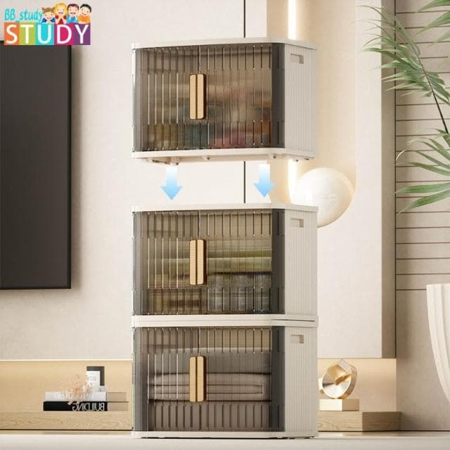 熱銷  捲簾收納櫃 可折疊衣服收納箱 家用玩具嬰兒童收納櫃 陽台飄窗整理櫃 整理箱 置物櫃 折疊櫃 折疊層櫃 摺疊收納