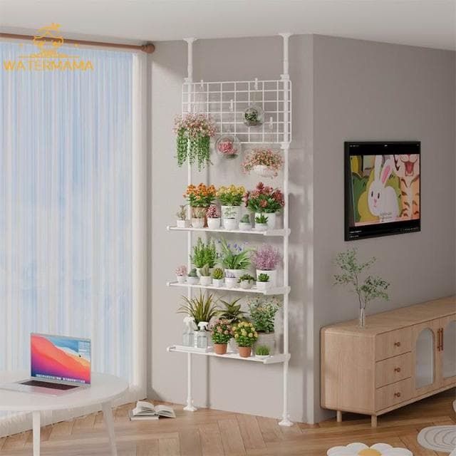 多肉花架置物架 陽臺層架 頂天立地客廳支撐杆 展示架室內植物擺放架 陽台置物架 植栽架 窗臺 花架壁掛植物架 植物掛架