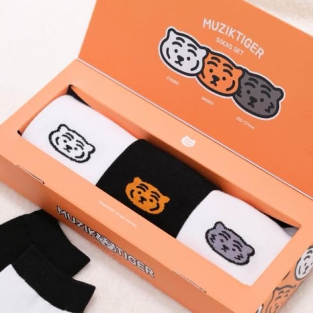 現-貨 𝗣𝗲𝗻𝗻𝘆 𝗦𝘁𝘂𝗱𝗶𝗼韓國MUZIK TIGER無職老虎襪子禮盒組✔學生襪 情侶襪 長襪 中筒襪 韓國襪