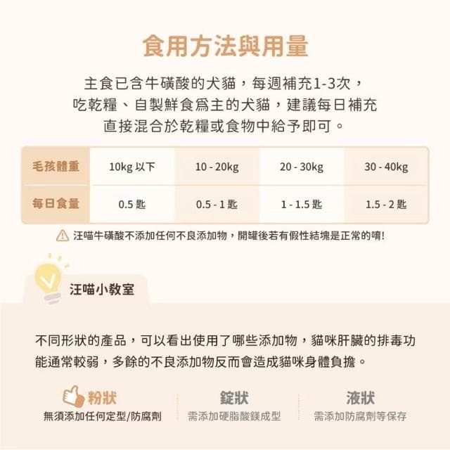 【汪喵星球】汪喵星球 TAURINE 牛磺酸 70G(補充胺基酸 心臟保健 貓咪保健品 貓咪保養品)