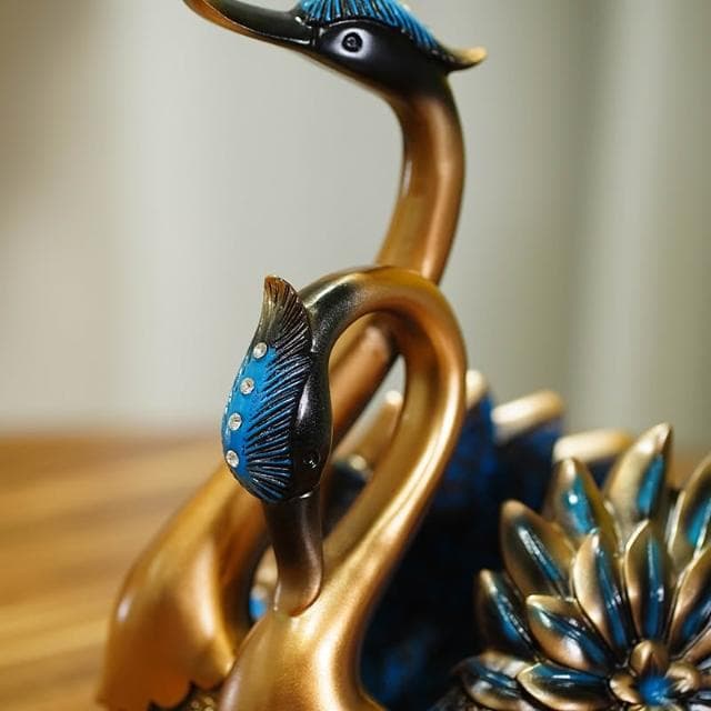 歐式輕奢天鵝擺件現代家居酒櫃樹脂工藝禮品喬遷紅酒架裝飾品禮物