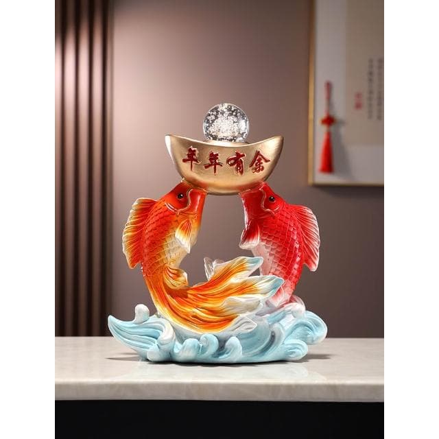 年年有餘招財擺件玄關辦公室桌客廳酒櫃電視櫃裝飾品搬家喬遷禮物