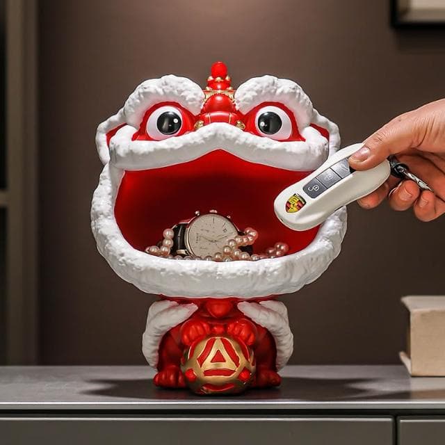 國潮醒獅入戶進門玄關放鑰匙收納擺件客廳裝飾品搬家喬遷新居禮物