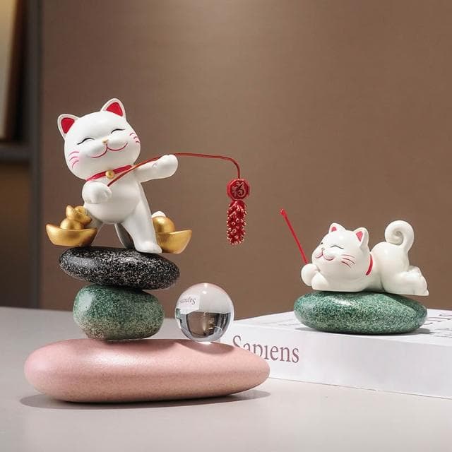 時來運轉招財貓擺件玄關客廳辦公室裝飾品店鋪前臺收銀臺喬遷禮物