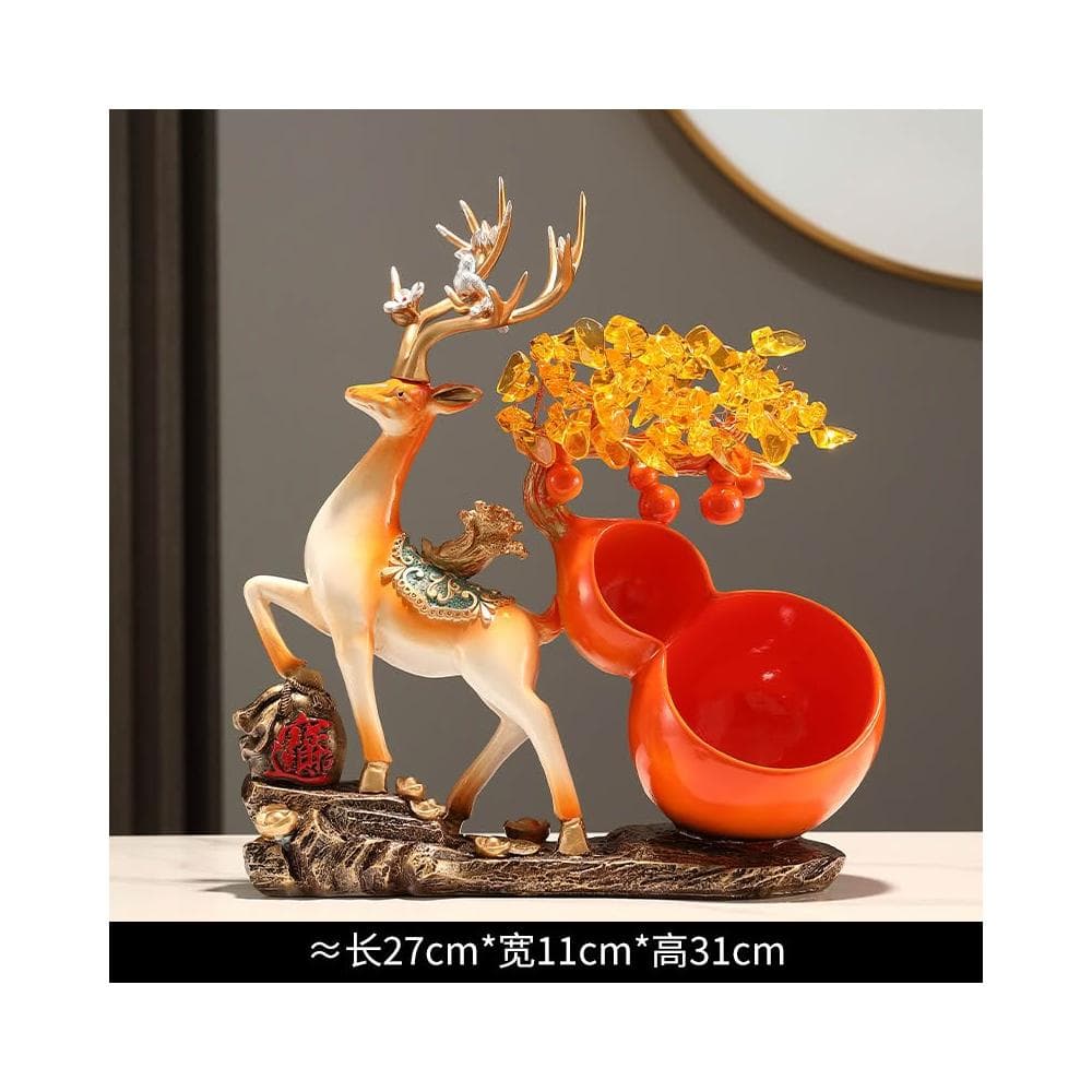 福鹿工藝品擺件家居裝飾新中式喬遷禮物創意客廳玄關酒櫃工藝