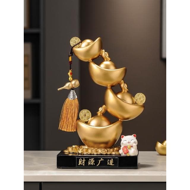 財源滾滾金元寶擺件新中式辦公室前臺酒櫃裝飾喬遷開業禮物品