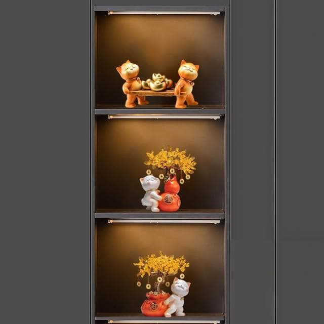 一桶金招財貓擺件喬遷開業禮物新中式客廳電視櫃公司收銀臺裝飾品