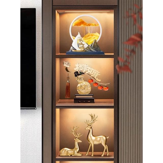 新中式事事柿柿如意擺件葫蘆客廳裝飾品開業禮物搬家喬遷新居禮品