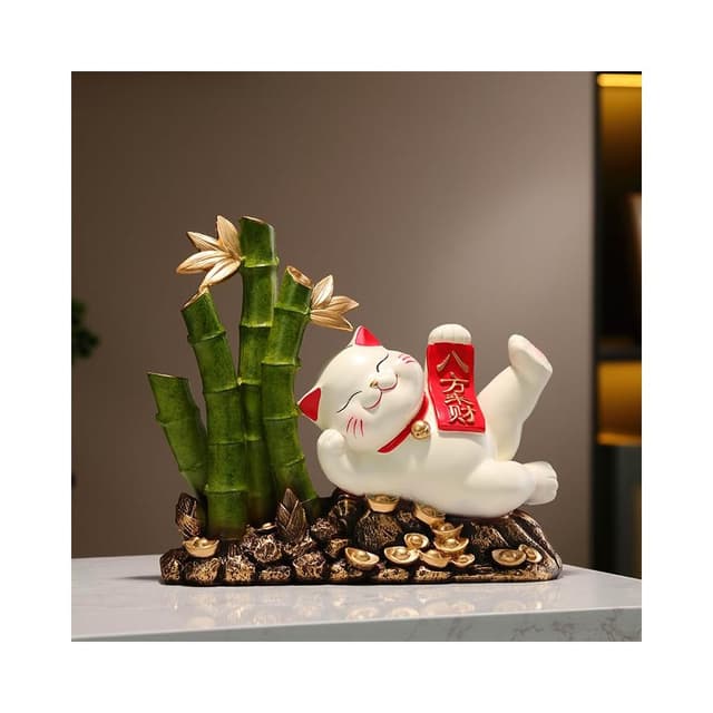 新中式八方來財擺件輕奢客廳玄關酒櫃電視櫃招財貓喬遷搬新家禮物