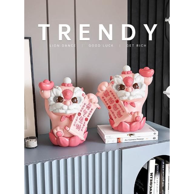 招財國潮醒獅擺件酒櫃電視櫃裝飾品開業禮物新家搬家喬遷新居禮品