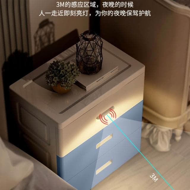 床頭加厚抽屜式收納櫃創意嬰兒童衣櫃玩具儲物櫃子多層夾縫置物架
