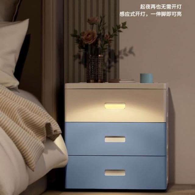 床頭加厚抽屜式收納櫃創意嬰兒童衣櫃玩具儲物櫃子多層夾縫置物架