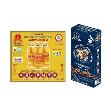 【金蔘】高麗人蔘精華液3入+人蔘黑咖啡濃縮液10入_充電超值組 上班族 考生