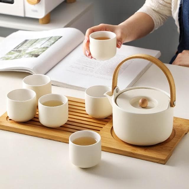 茶具套裝家用功夫茶壺陶瓷下午茶奶油風客廳茶盤喝茶泡茶禮品送禮