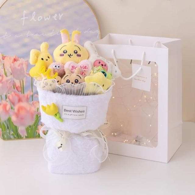 chiikawa吉伊烏薩奇小八花束生日禮物玩偶跨境毛絨玩具