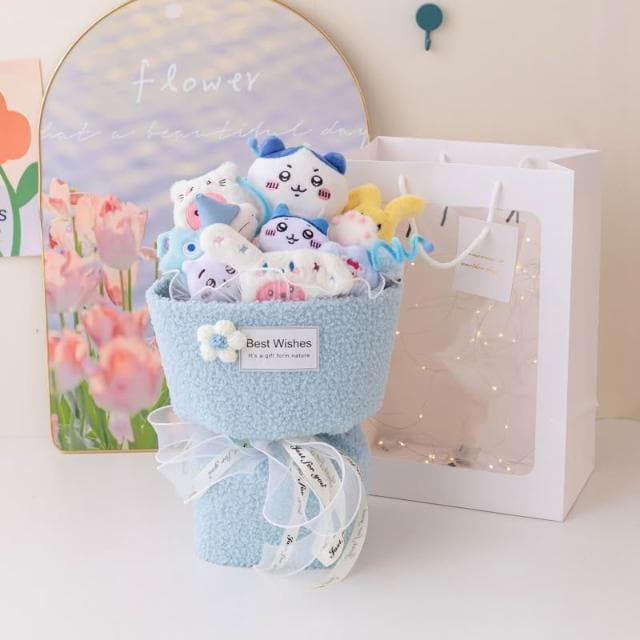 chiikawa吉伊烏薩奇小八花束生日禮物玩偶跨境毛絨玩具