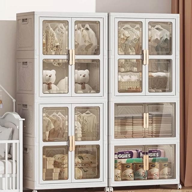 兒童衣櫃寶寶衣服收納箱嬰兒衣櫥家用大容量儲物櫃零食玩具收納櫃