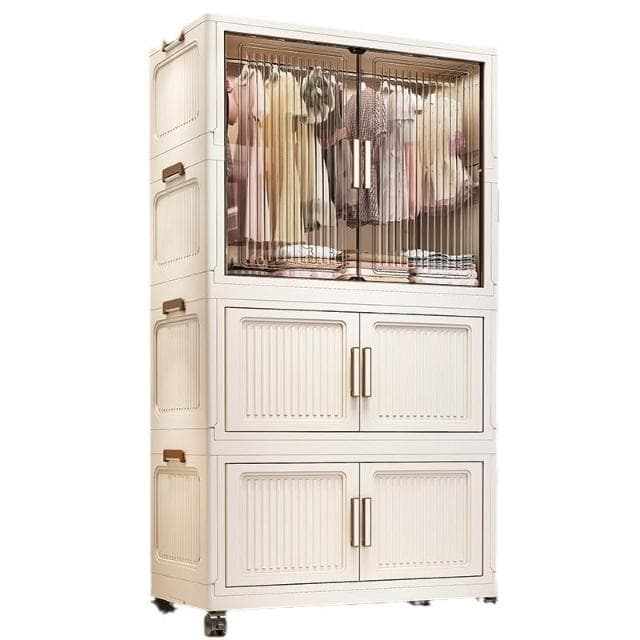 70-80寬簡易衣櫃寶寶衣服收納臥室嬰兒童折疊儲物櫃多層一件起批