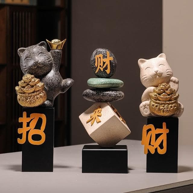 時來運轉八方來財桌面擺件辦公室高級感酒櫃裝飾品送喬遷開業禮物