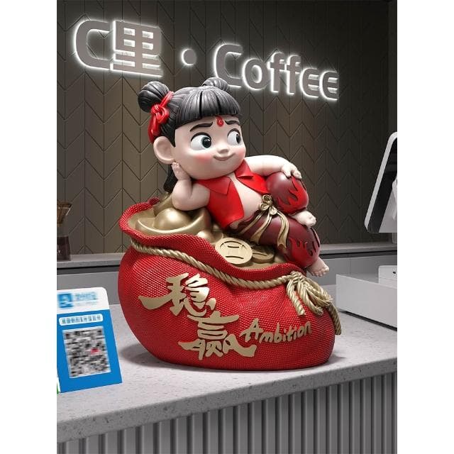 哪吒擺件穩贏招財朋友開業禮物公司店鋪前臺裝飾家居喬遷新居禮品