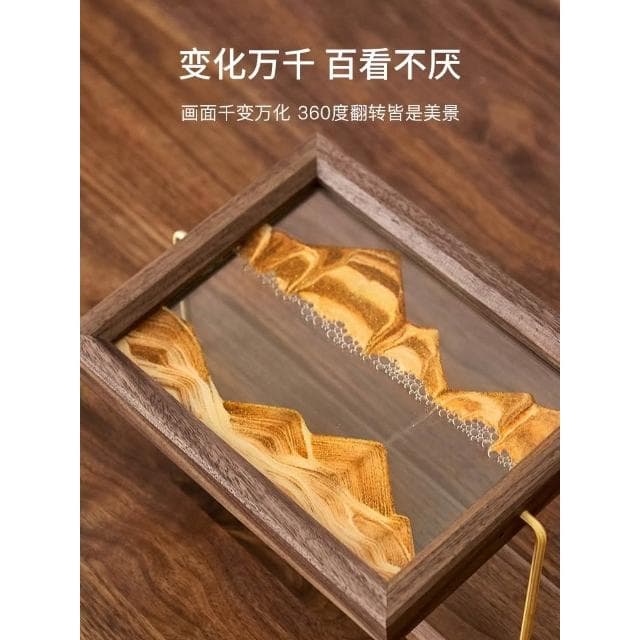 黑胡桃木沙漏流沙畫擺件家居飾品玄關酒櫃電視櫃簡約喬遷結婚禮物