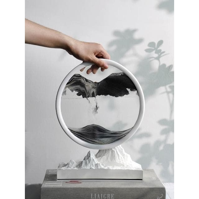 雪山香熏流沙畫桌面沙漏禮品客廳高級感裝飾擺件喬遷新居創意禮物