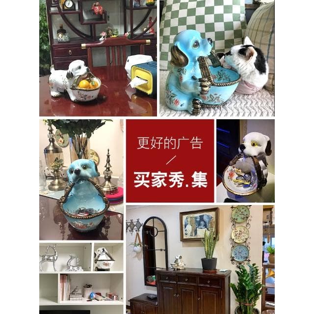 招財狗狗鑰匙收納玄關擺件家居飾品門口美式客廳裝飾擺設喬遷禮物