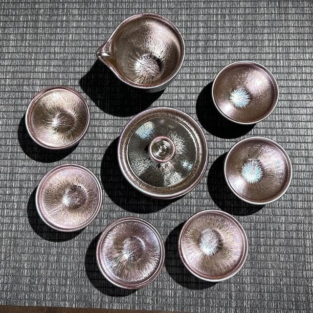 建陽百花建盞茶杯純手工銀毫茶盞主人杯陶瓷單個品茗杯窯變茶具碗