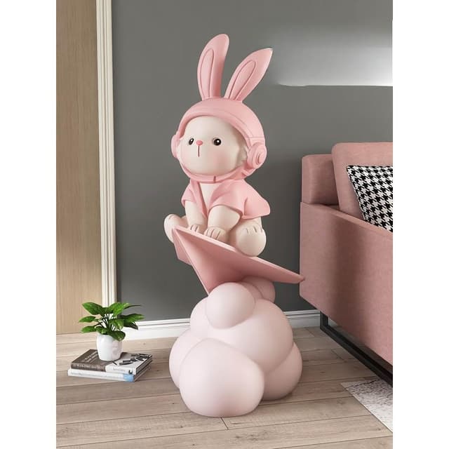 大型兔子客廳落地擺件電視櫃沙發旁家居飾品音響公仔搬家喬遷禮物