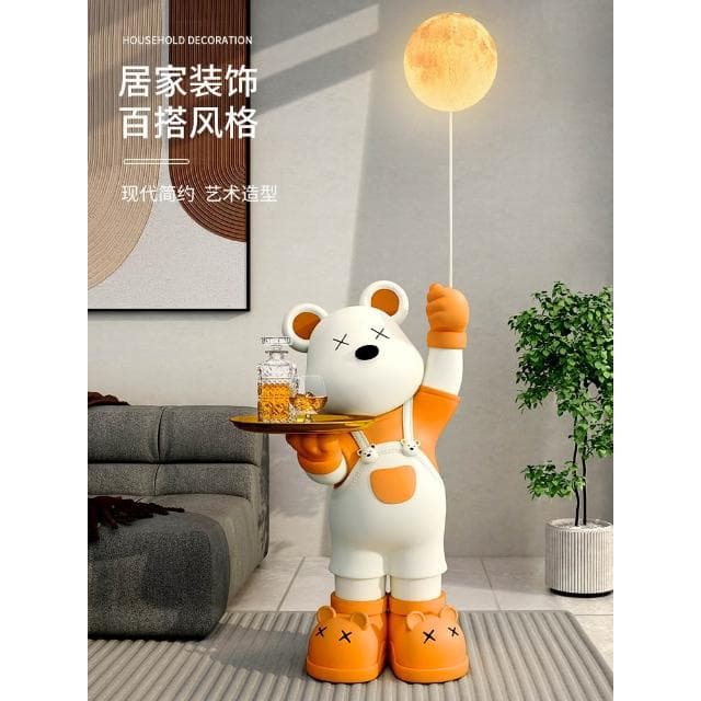 網紅暴力熊客廳大型落地擺件電視櫃沙發旁裝飾品輕奢喬遷搬家禮物