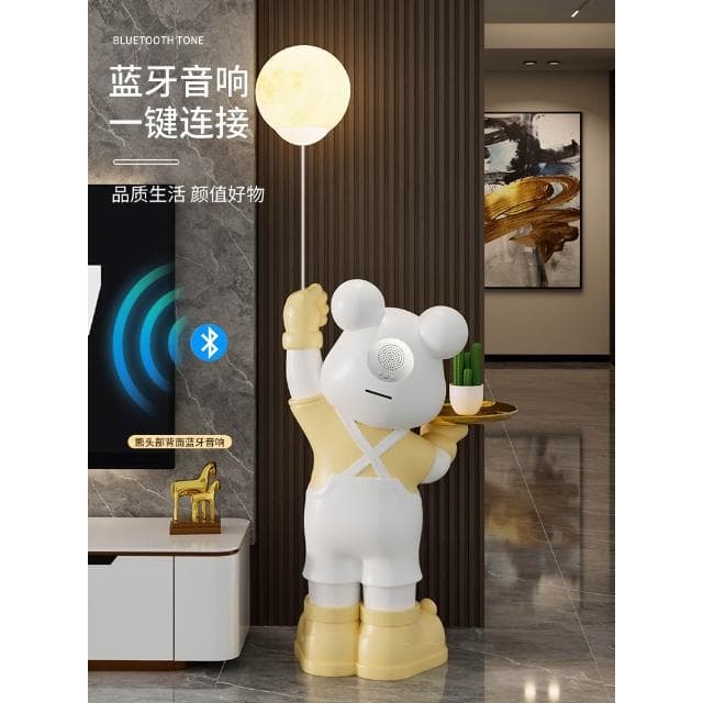 網紅暴力熊客廳大型落地擺件電視櫃沙發旁裝飾品輕奢喬遷搬家禮物