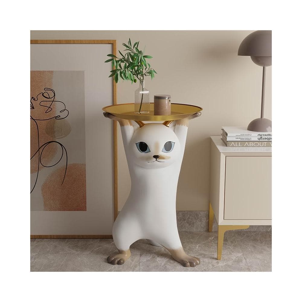 妖嬈貓茶几迎賓大型客廳電視櫃沙發旁落地託盤喬遷新婚禮物大擺件