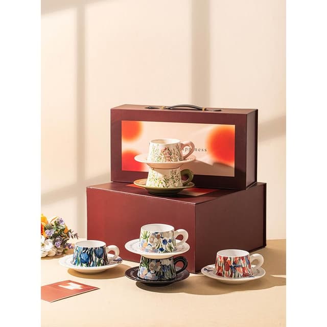 咖啡杯子套裝高檔精緻喬遷新居搬家結婚新婚禮物禮盒