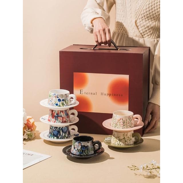 咖啡杯子套裝高檔精緻喬遷新居搬家結婚新婚禮物禮盒
