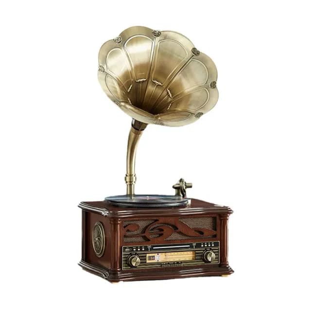 ODN歐蒂諾美式復古留聲機中式老式黑膠唱片機客廳擺件藍牙音響605