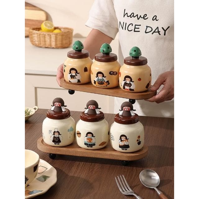 日式調料罐套裝家用廚房收納盒陶瓷調味罐瓶味精鹽罐喬遷新居禮物