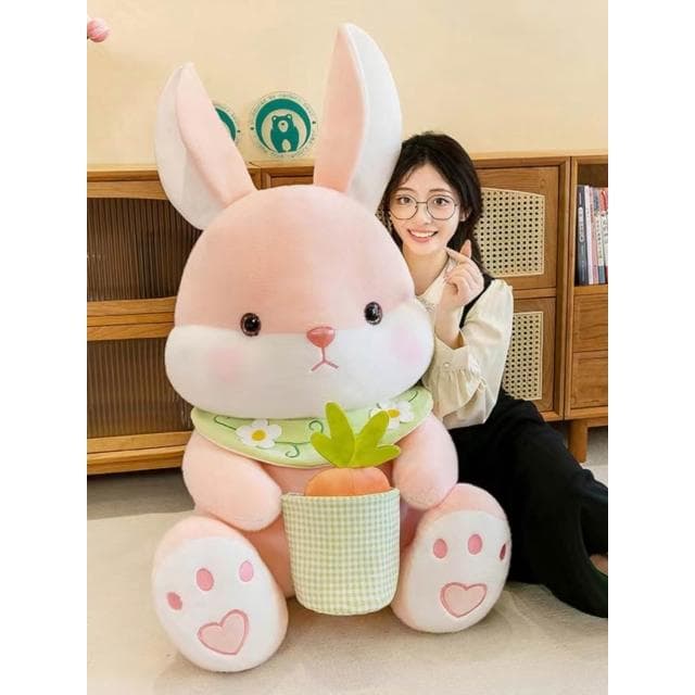 可愛卡通胡蘿蔔長耳兔公仔愛妮兔抱枕布娃娃兒童玩偶毛絨生日禮物