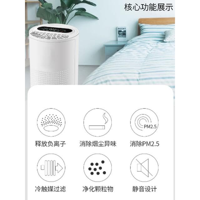 110V負離子空氣淨化器除甲醛家用室內煙霧灰塵異味房間清新機