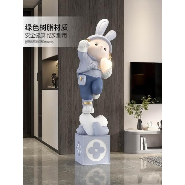 輕奢兔子大型客廳落地擺件高級感大氣電視櫃旁沙發迎賓喬遷禮物