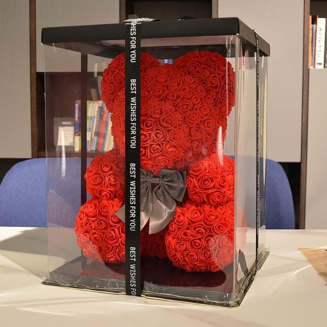 女生日送女友朋友永生玫瑰花小熊情人節新婚送老婆的520禮物網紅