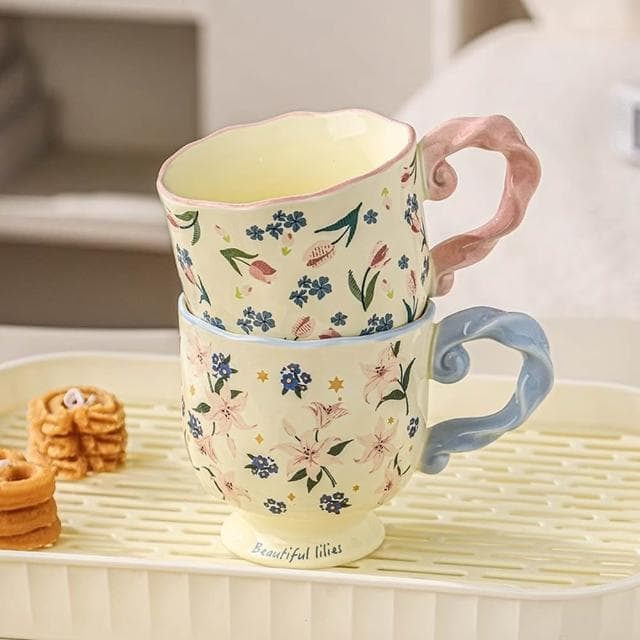 Jimi 集米 精緻下午茶杯子套装 高顏值陶瓷杯 家用喝水壶杯子 客厅水杯茶杯 喬遷新居禮物