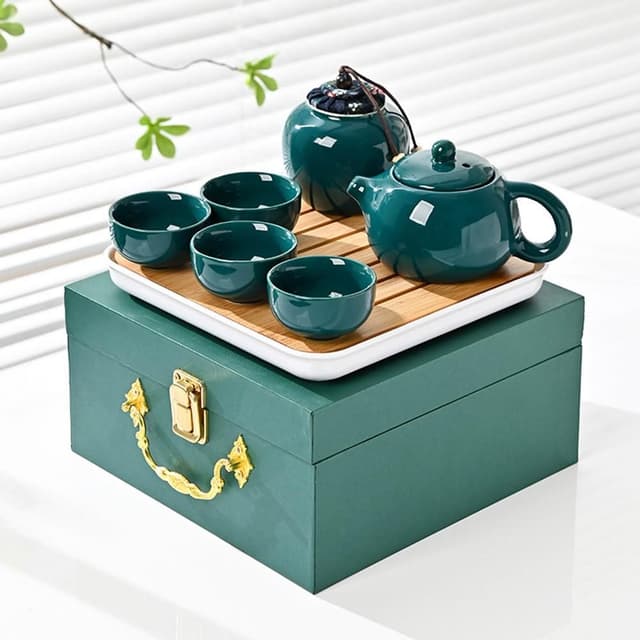 Jimi 集米 定窯茶具組 茶壺茶杯含茶盤茶具套裝 陶瓷功夫茶具 高檔禮品伴手禮 禮盒裝