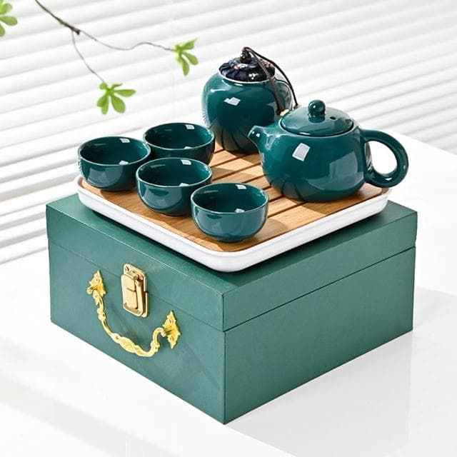 Jimi 集米 定窯茶具組 茶壺茶杯含茶盤茶具套裝 陶瓷功夫茶具 高檔禮品伴手禮 禮盒裝