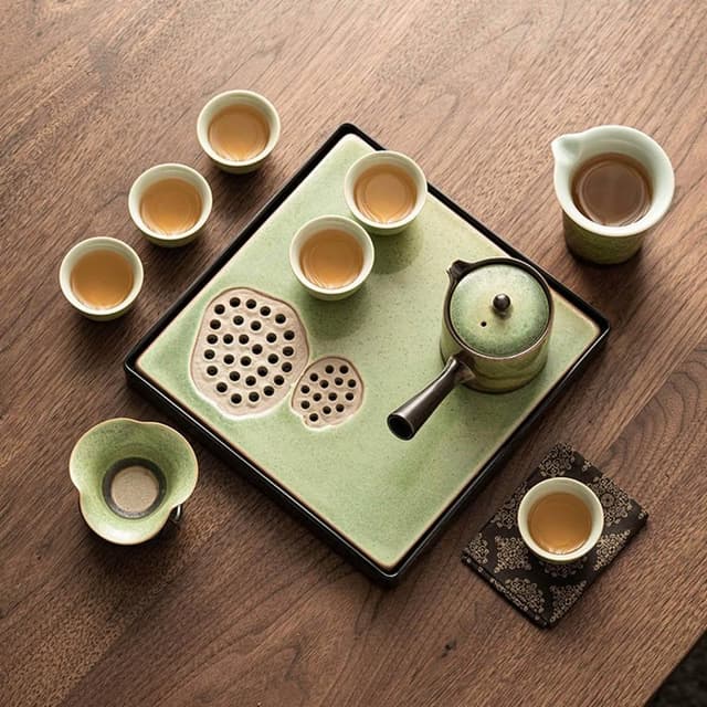 Jimi 集米 窯變茶具組 家用客廳功夫泡茶茶具 復古陶瓷茶盤茶壺茶杯 禮盒裝