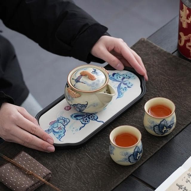 Jimi 集米 茶具 汝窯功夫茶具套裝 一人茶壺茶杯 一壺二杯 送長輩父親老師節日禮品