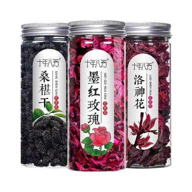Camelliar桑葚玫瑰洛神花茶重辦玫瑰花瓣桑葚子幹 玫瑰茄組合養潤花果茶