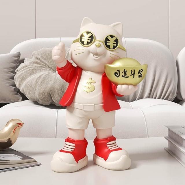 JIWU簡物 發財貓 日進鬥金招財貓 發財店鋪開業禮物