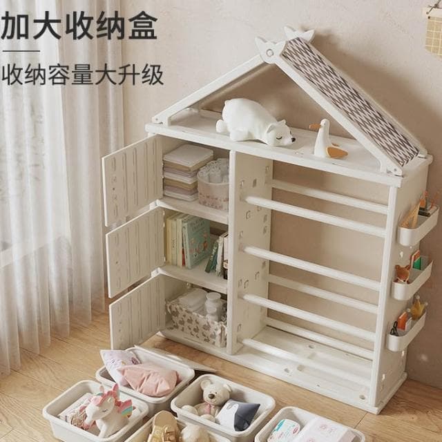 收納櫃 衣櫃 儿童衣柜 免組裝家用卧室可视收纳柜宝宝简易小衣橱婴儿衣服储物柜