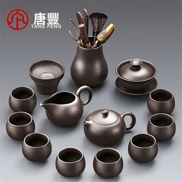 茶具套裝 紫砂功夫茶具套裝 新款輕奢高檔紫砂壺 泡茶專用喝茶茶杯
